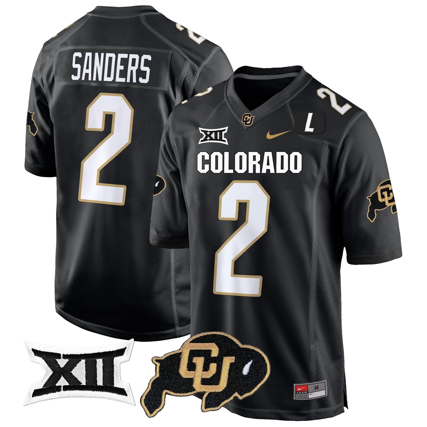 CU Big 12 XII Patch Game Jersey V2 - All Stitched