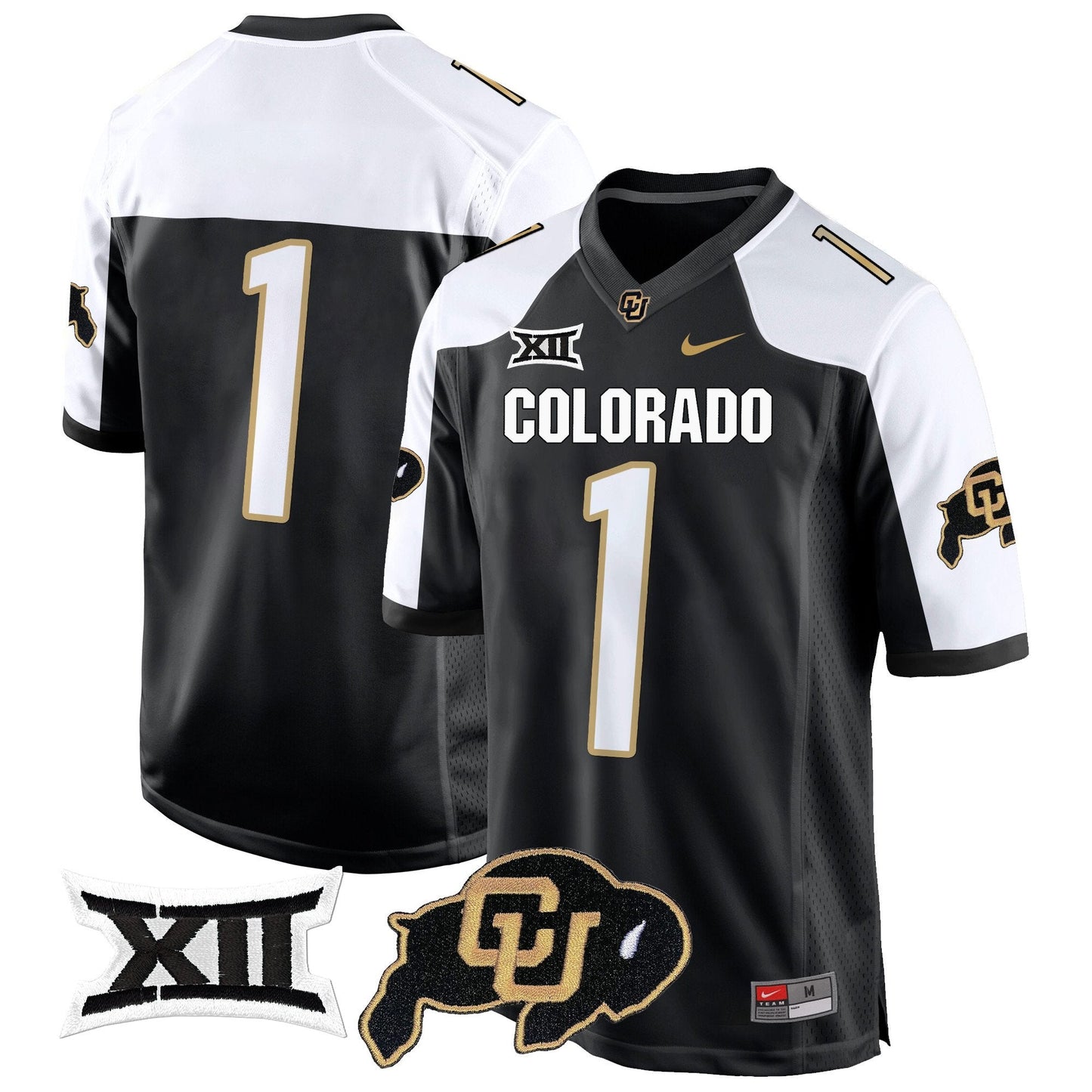 CU Big 12 XII Patch Game Jersey V2 - All Stitched