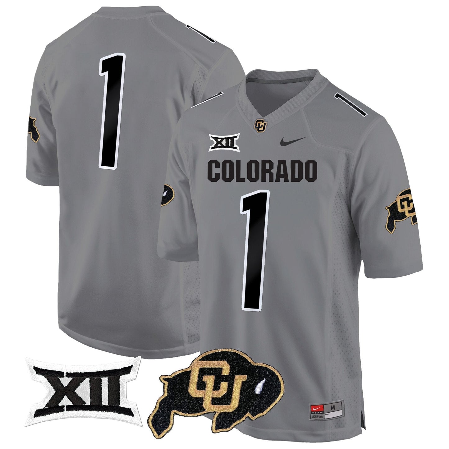 CU Big 12 XII Patch Game Jersey V2 - All Stitched