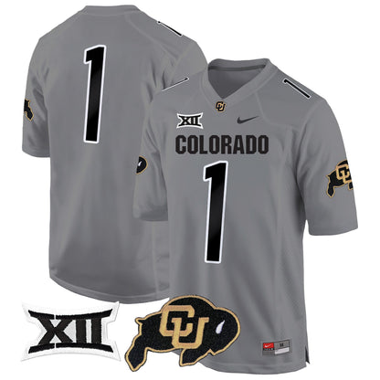 CU Big 12 XII Patch Game Jersey V2 - All Stitched