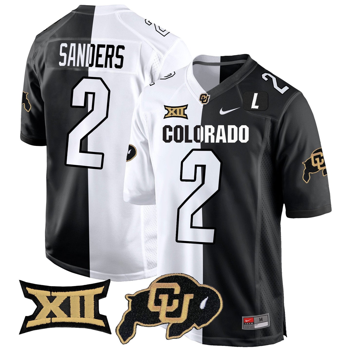 CU Big 12 XII Patch Game Jersey V2 - All Stitched
