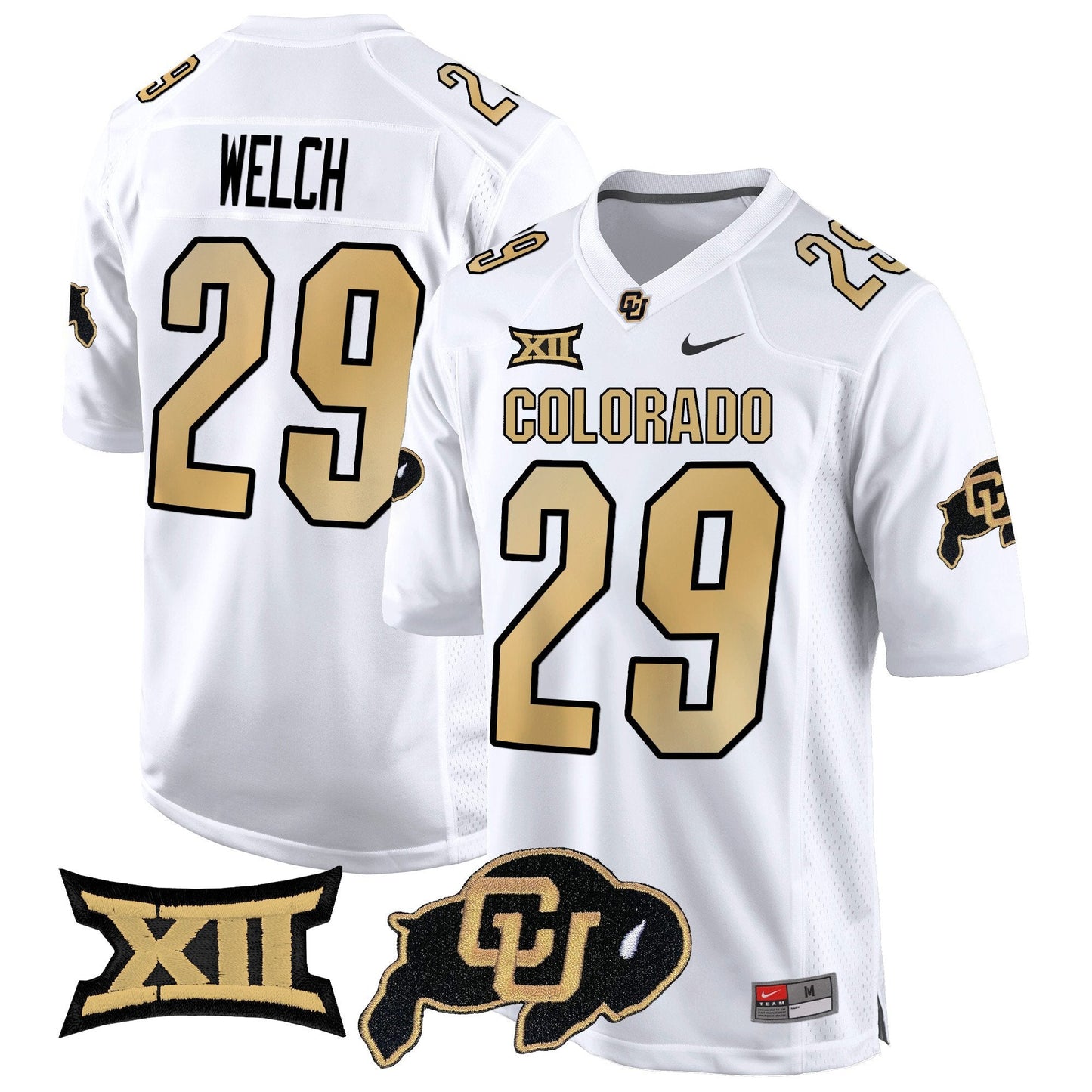CU Big 12 XII Patch Game Jersey V2 - All Stitched