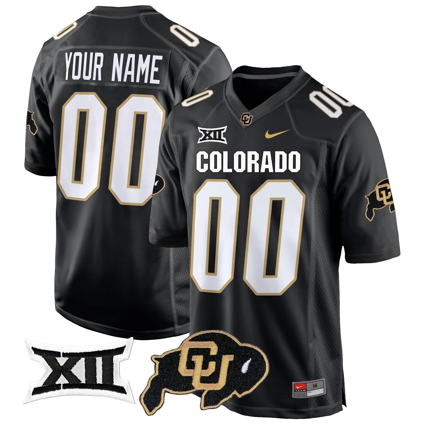 CU Big 12 XII Patch Game Custom Jersey V2 - All Stitched