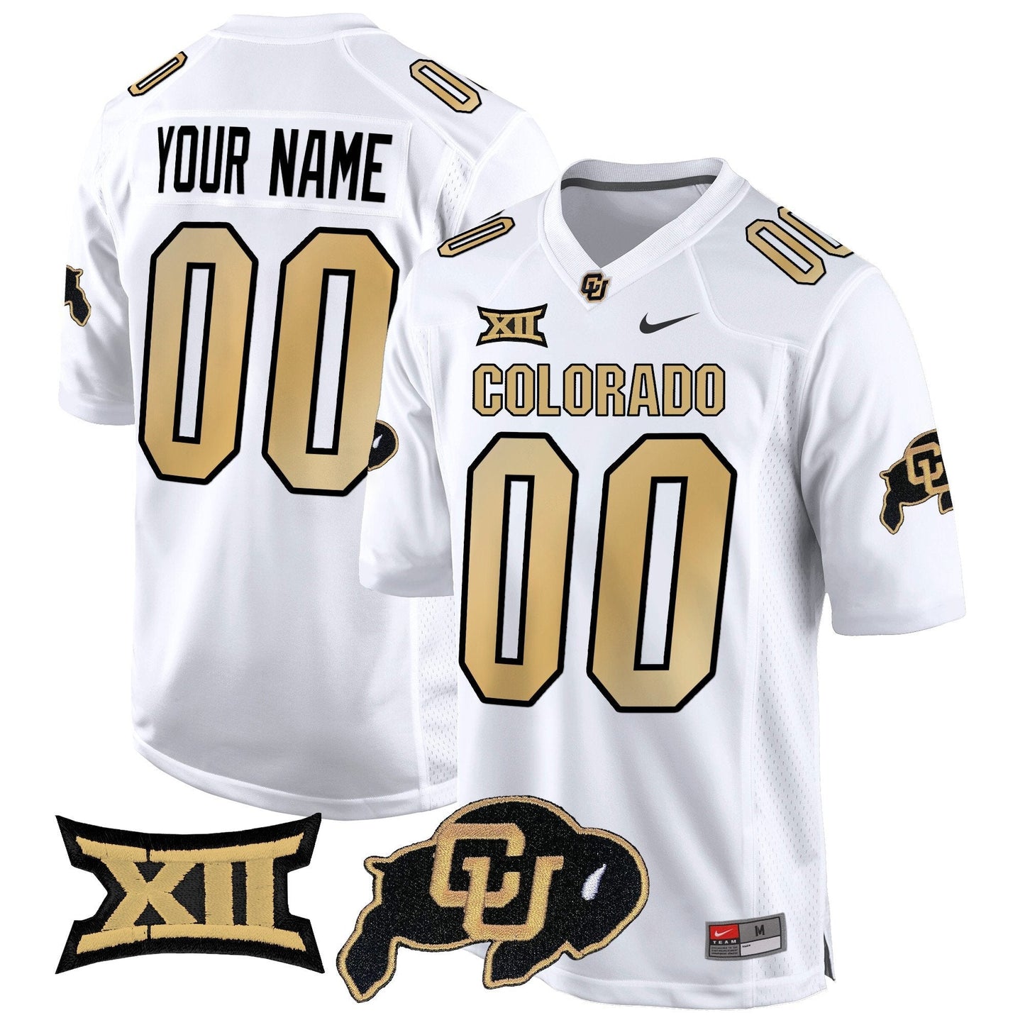 CU Big 12 XII Patch Game Custom Jersey V2 - All Stitched