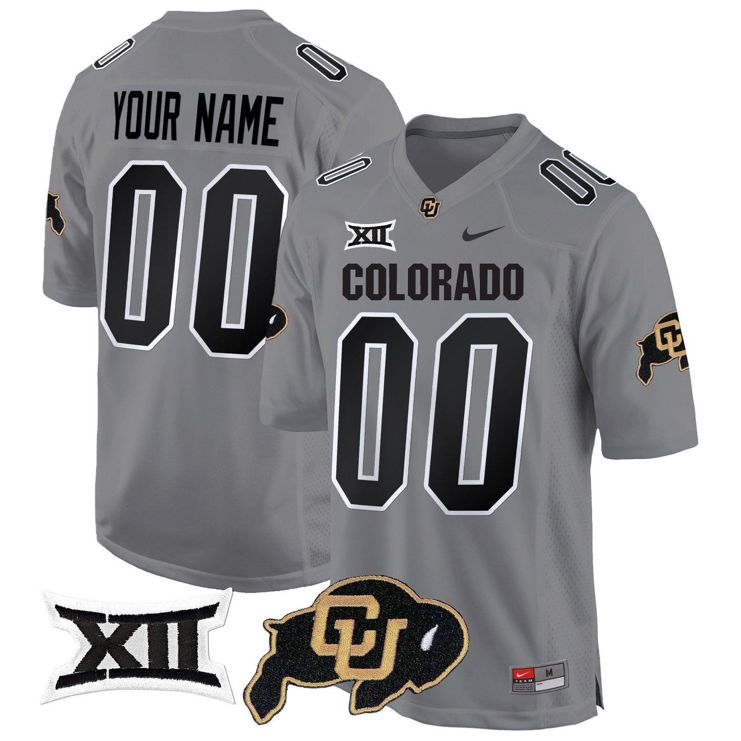 CU Big 12 XII Patch Game Custom Jersey V2 - All Stitched