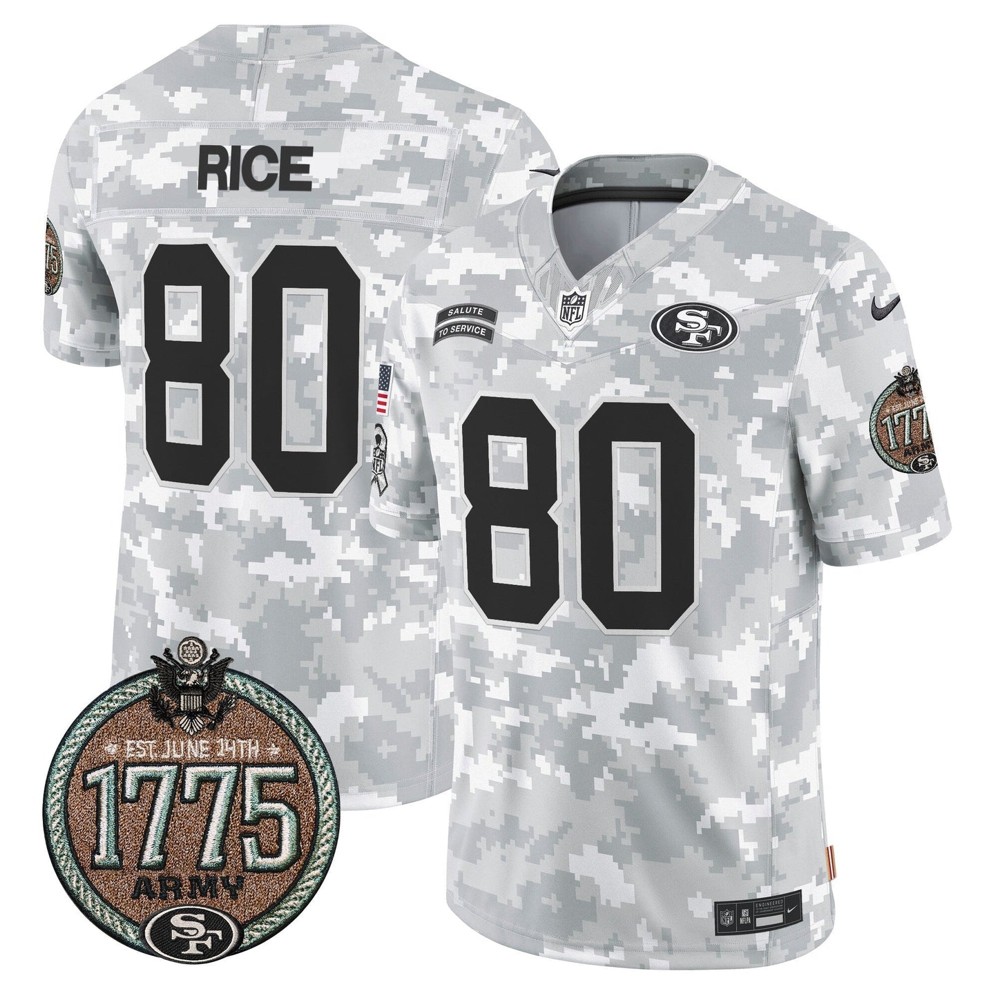 49ers 2024 Salute to Service Establishment Year Patch Vapor Limited Jersey - All Stitched