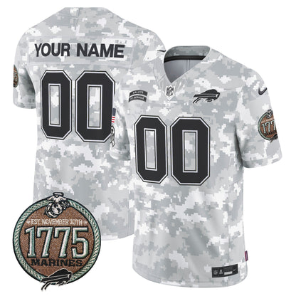 Bills 2024 Salute to Service Establishment Year Patch Vapor Limited Custom Jersey - All Stitched