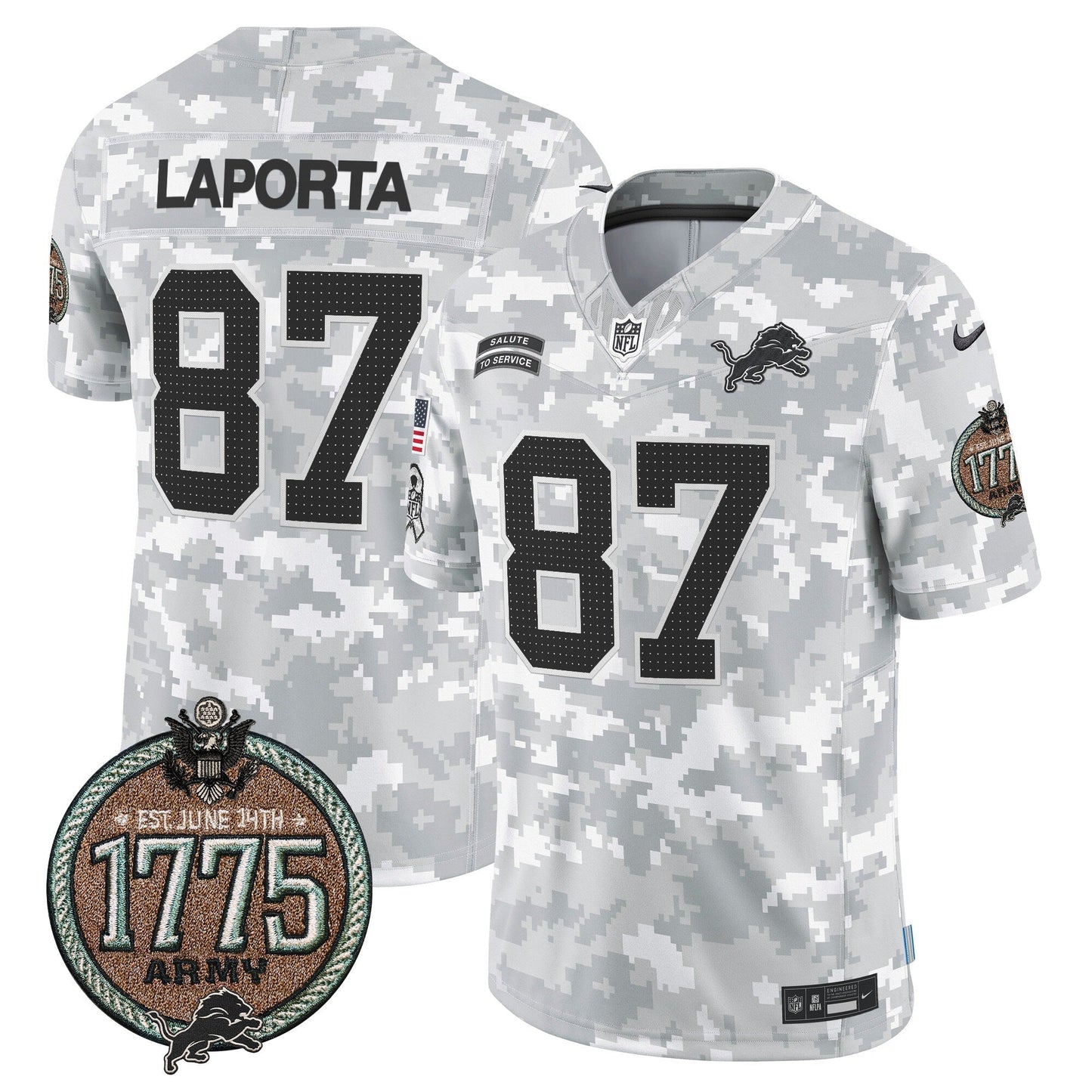 DET 2024 Salute to Service Establishment Year Patch Vapor Limited Jersey - All Stitched