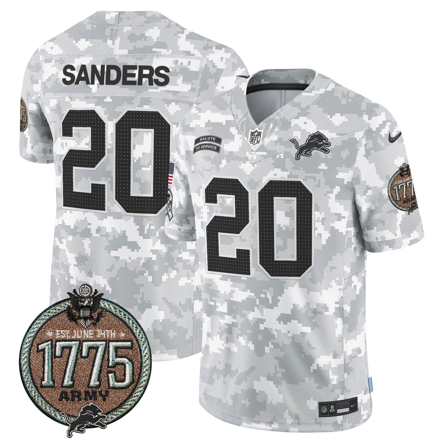 DET 2024 Salute to Service Establishment Year Patch Vapor Limited Jersey - All Stitched