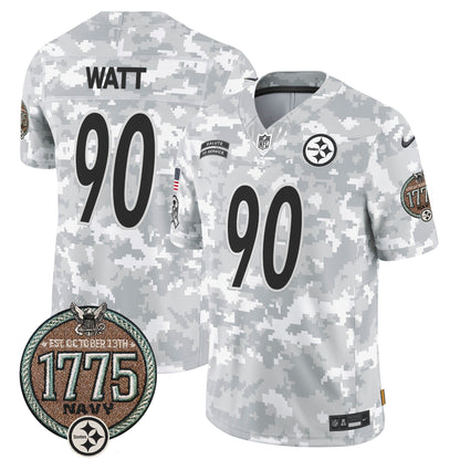 Steelers 2024 Salute to Service Establishment Year Patch Vapor Limited Jersey - All Stitched