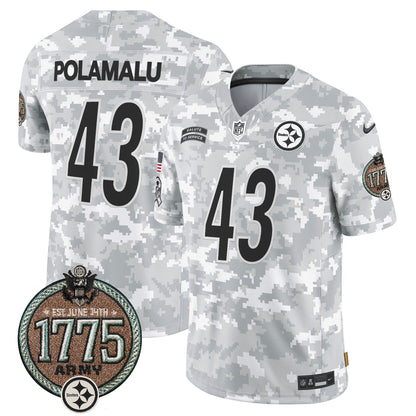 Steelers 2024 Salute to Service Establishment Year Patch Vapor Limited Jersey - All Stitched