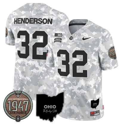 Buckeyes 2024 Salute to Service Establishment Year Patch Vapor Limited Jersey - All Stitched