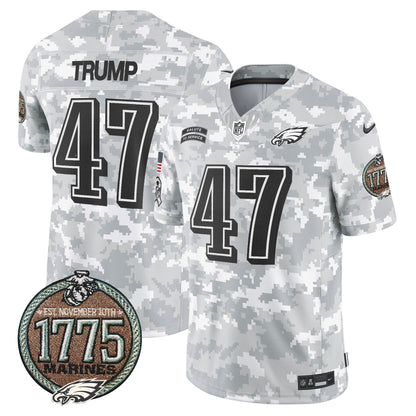 Eagles 2024 Salute to Service Establishment Year Patch Vapor Limited Jersey - All Stitched