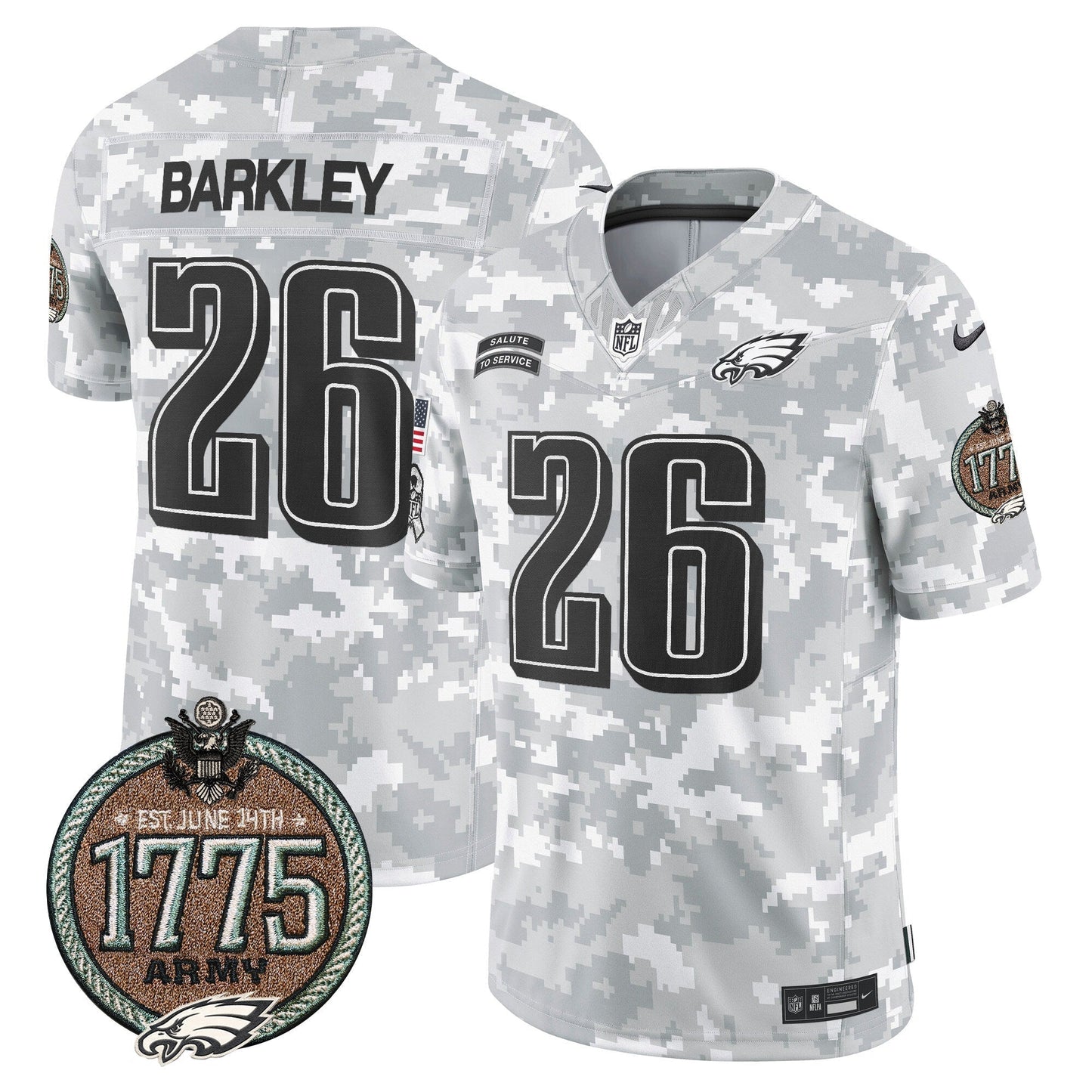 Eagles 2024 Salute to Service Establishment Year Patch Vapor Limited Jersey - All Stitched