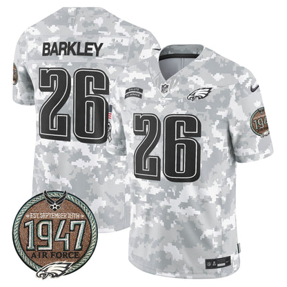 Eagles 2024 Salute to Service Establishment Year Patch Vapor Limited Jersey - All Stitched