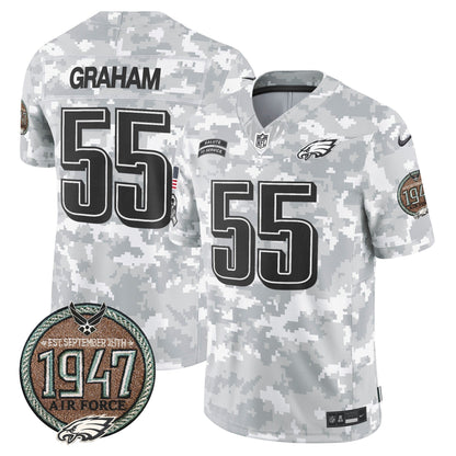 Eagles 2024 Salute to Service Establishment Year Patch Vapor Limited Jersey - All Stitched