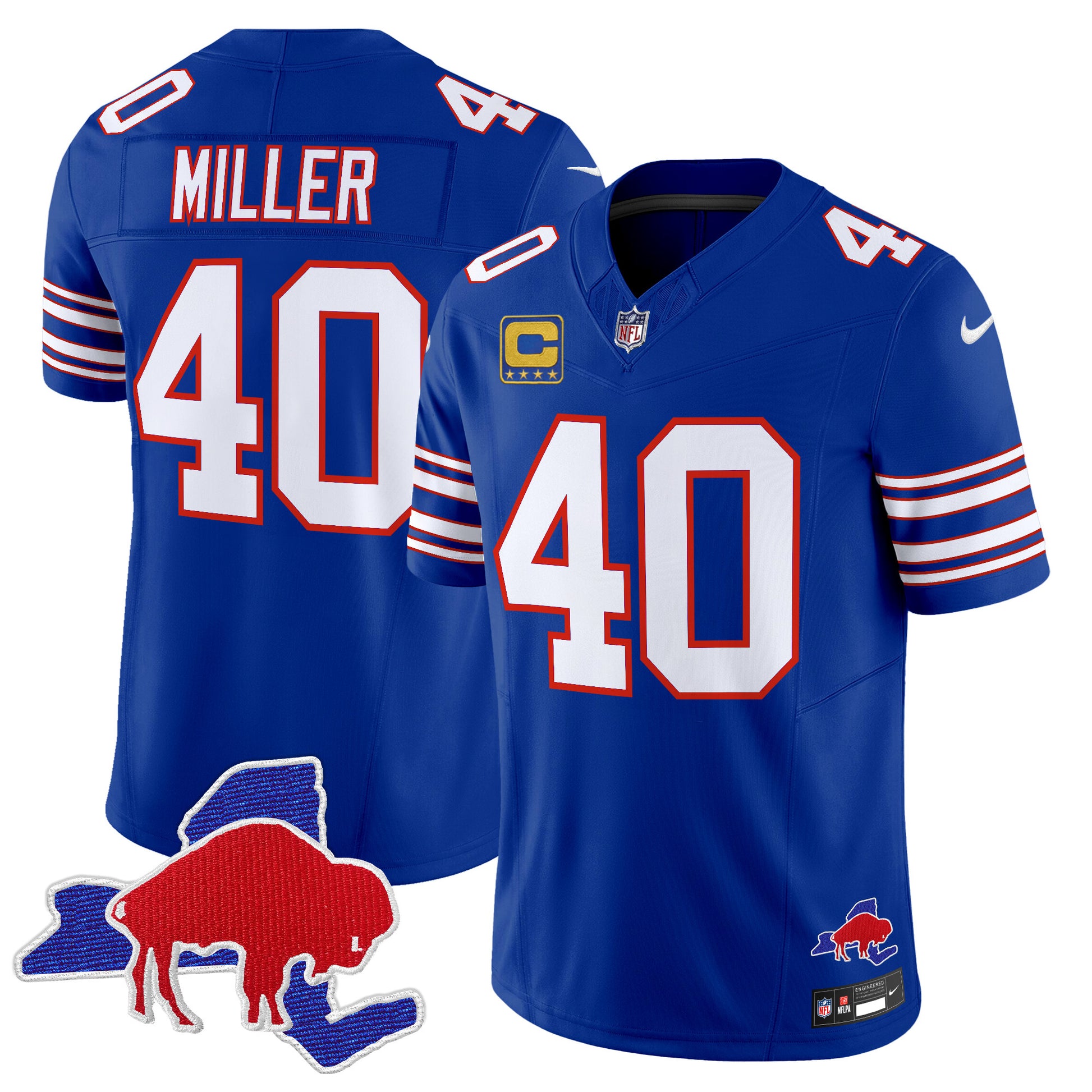 Men's Bills Throwback 2024 Vapor Limited Jersey - All Stitched