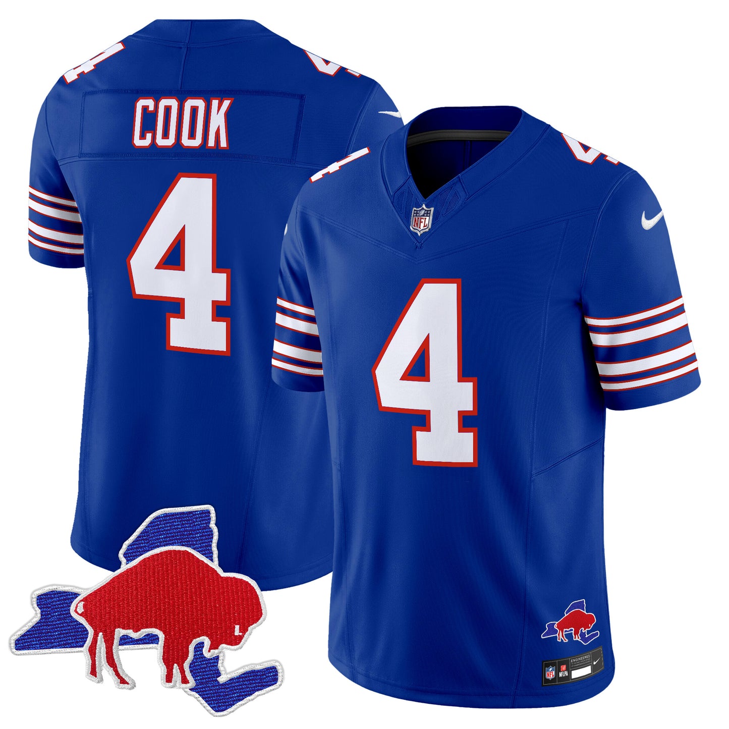 Men's Bills Throwback 2024 Vapor Limited Jersey - All Stitched
