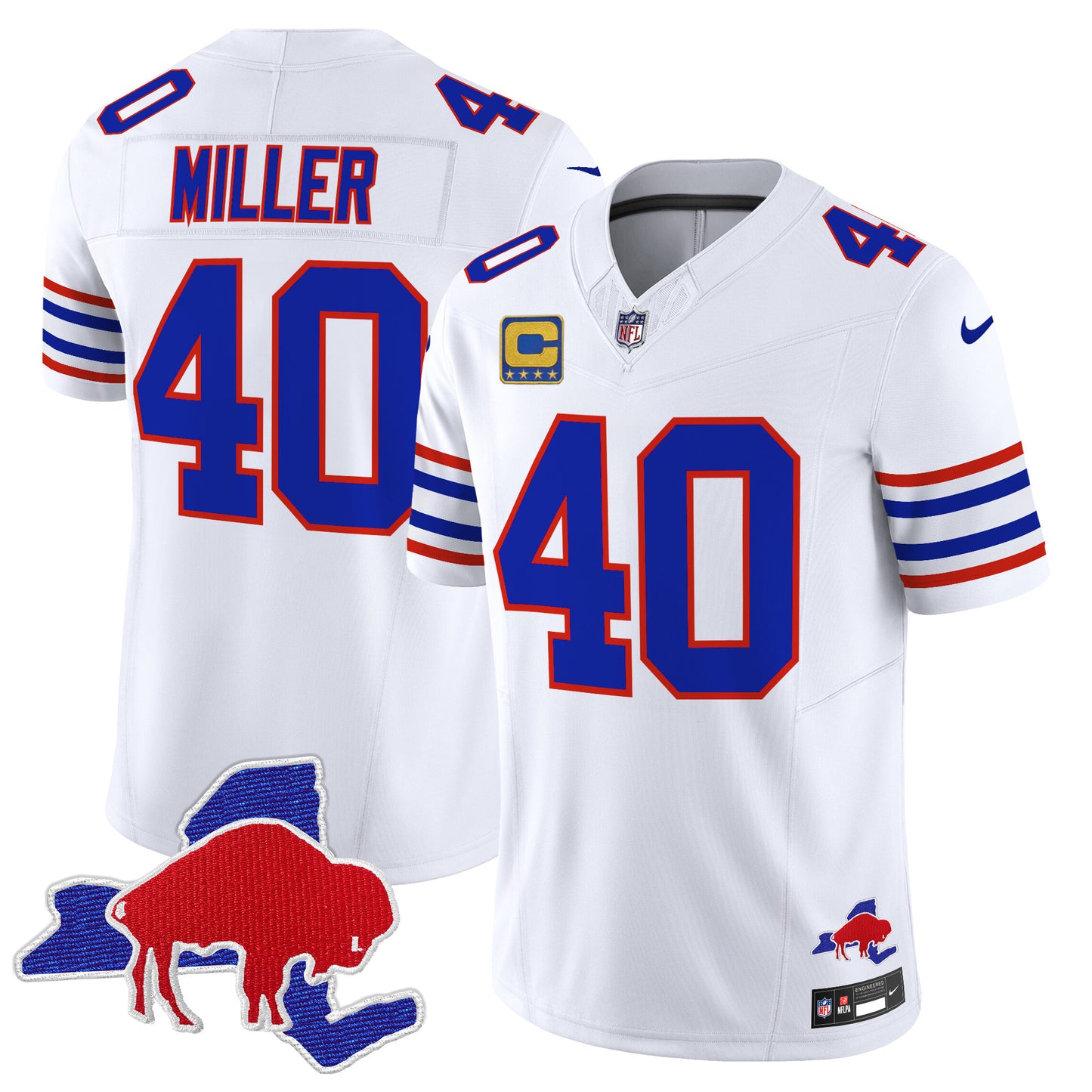 Men's Bills Throwback 2024 Vapor Limited Jersey - All Stitched
