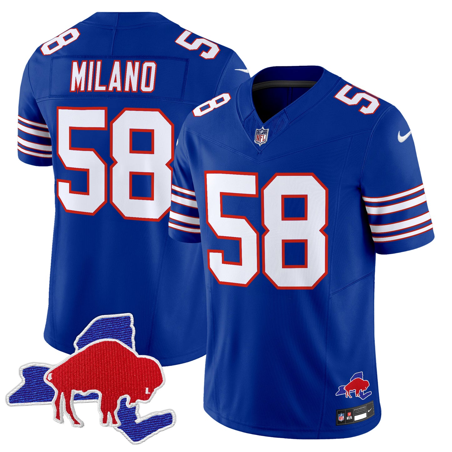 Men's Bills Throwback 2024 Vapor Limited Jersey - All Stitched