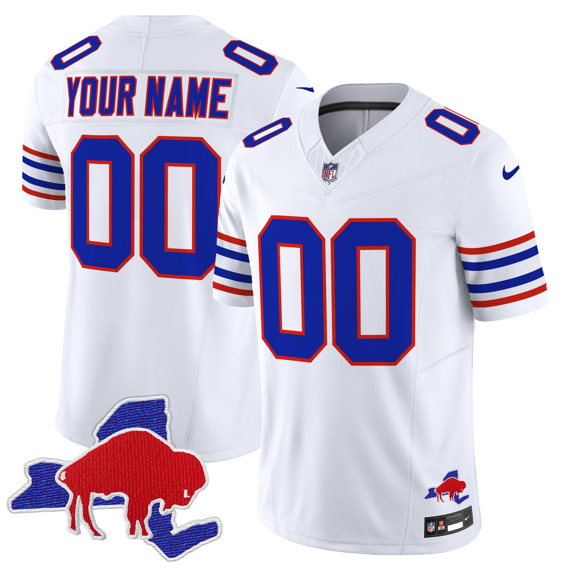Bills Throwback 2024 Vapor Limited Custom Jersey - All Stitched