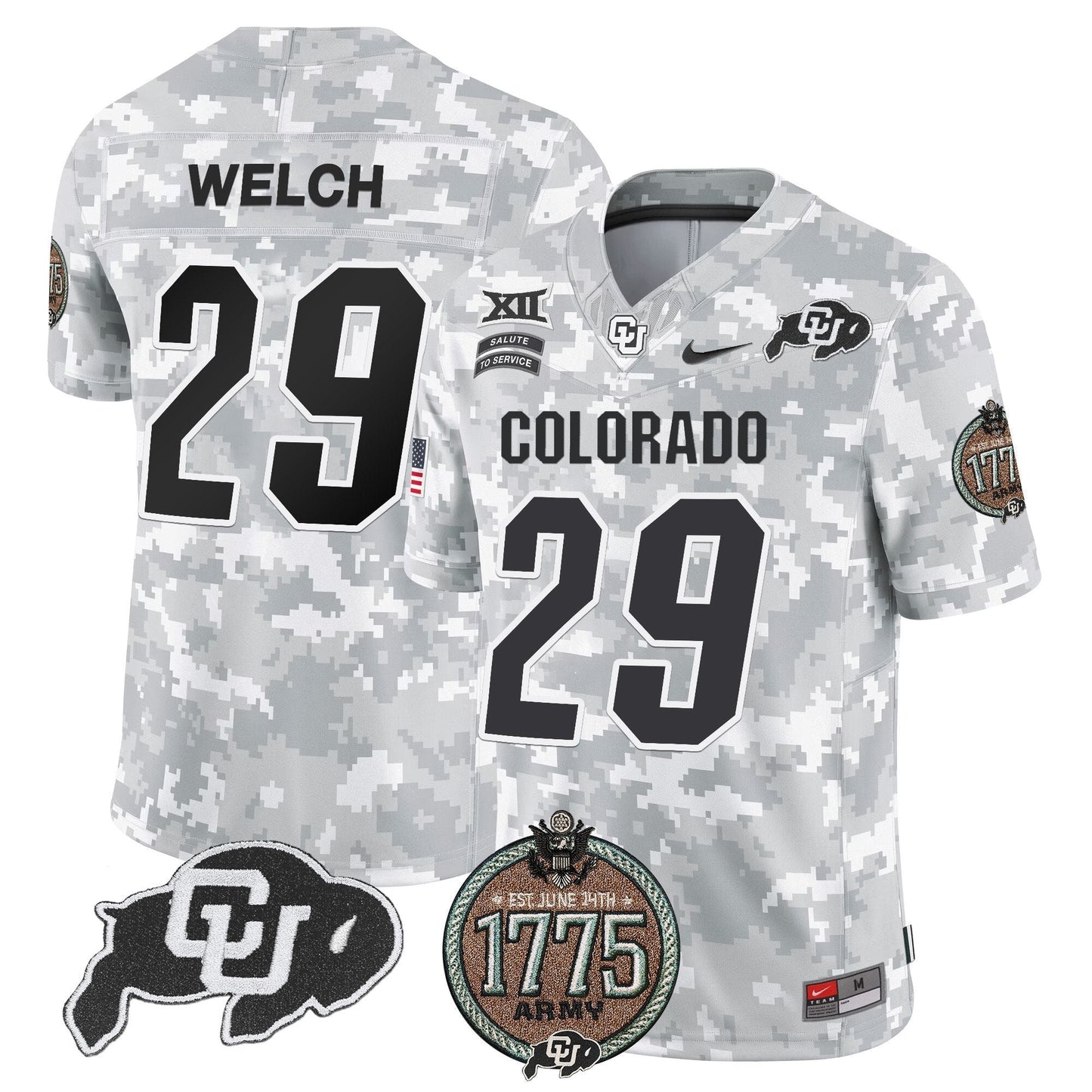 Buffaloes 2024 Salute to Service Establishment Year Patch Vapor Limited Jersey - All Stitched
