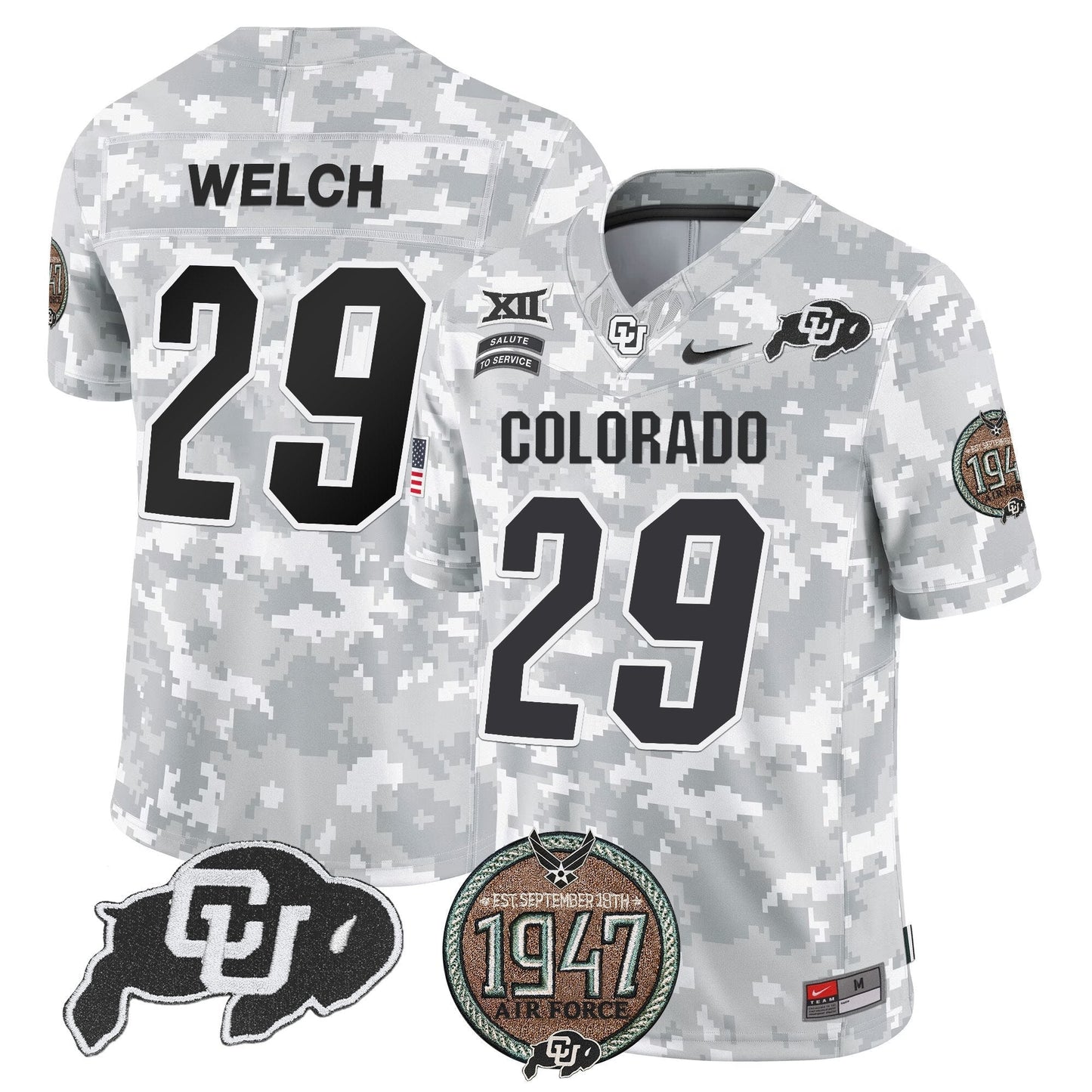 Buffaloes 2024 Salute to Service Establishment Year Patch Vapor Limited Jersey - All Stitched