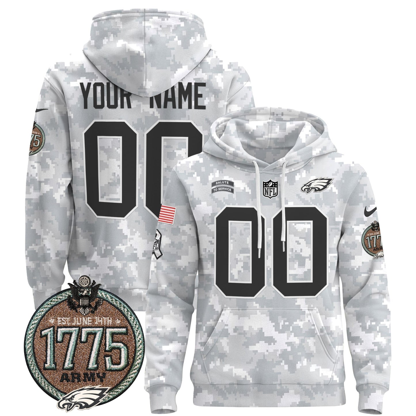 PHI 2024 Salute to Service Establishment Year Patch Custom Pullover Hoodie