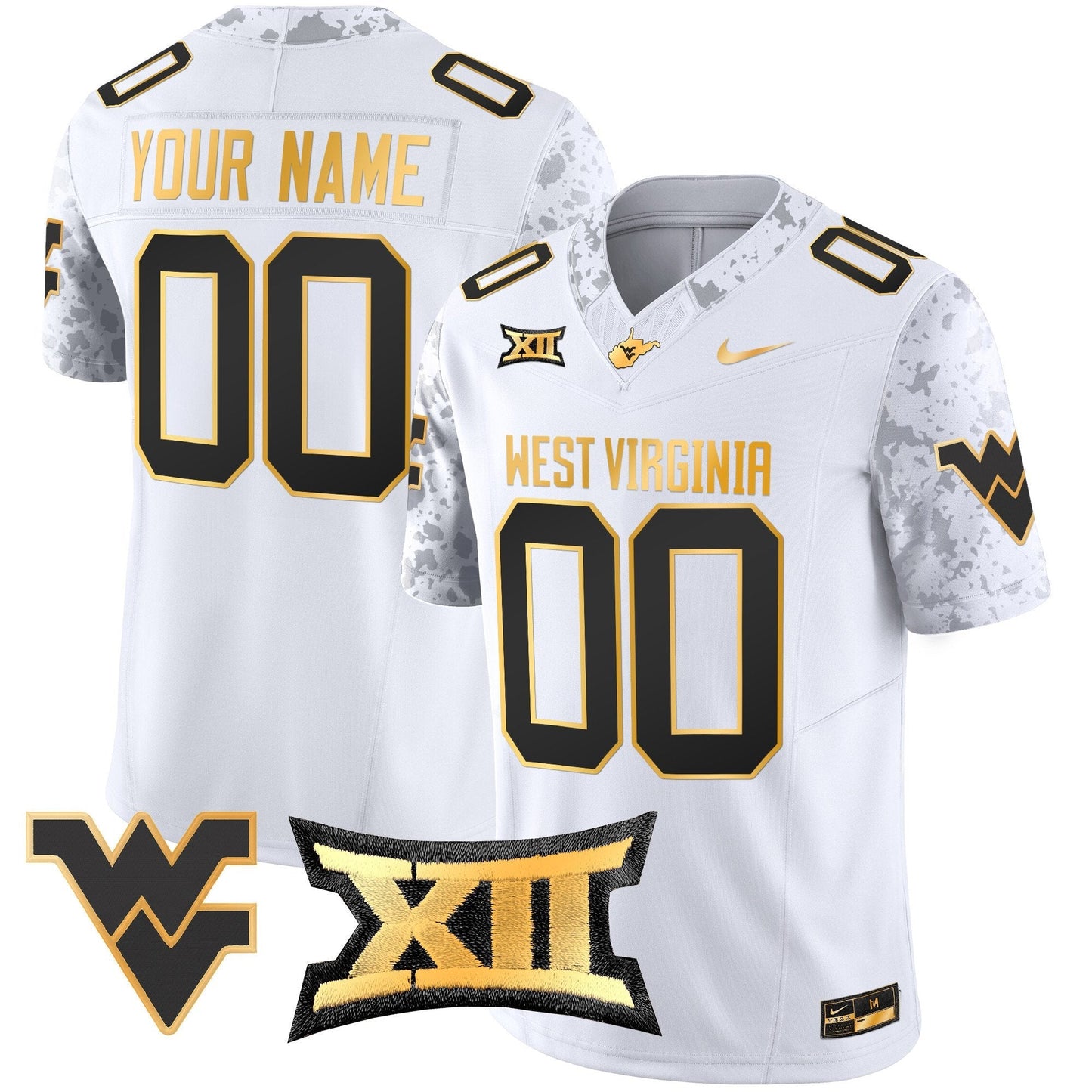 WVU 2024 Gold Vapor Limited Custom Jersey - All Stitched