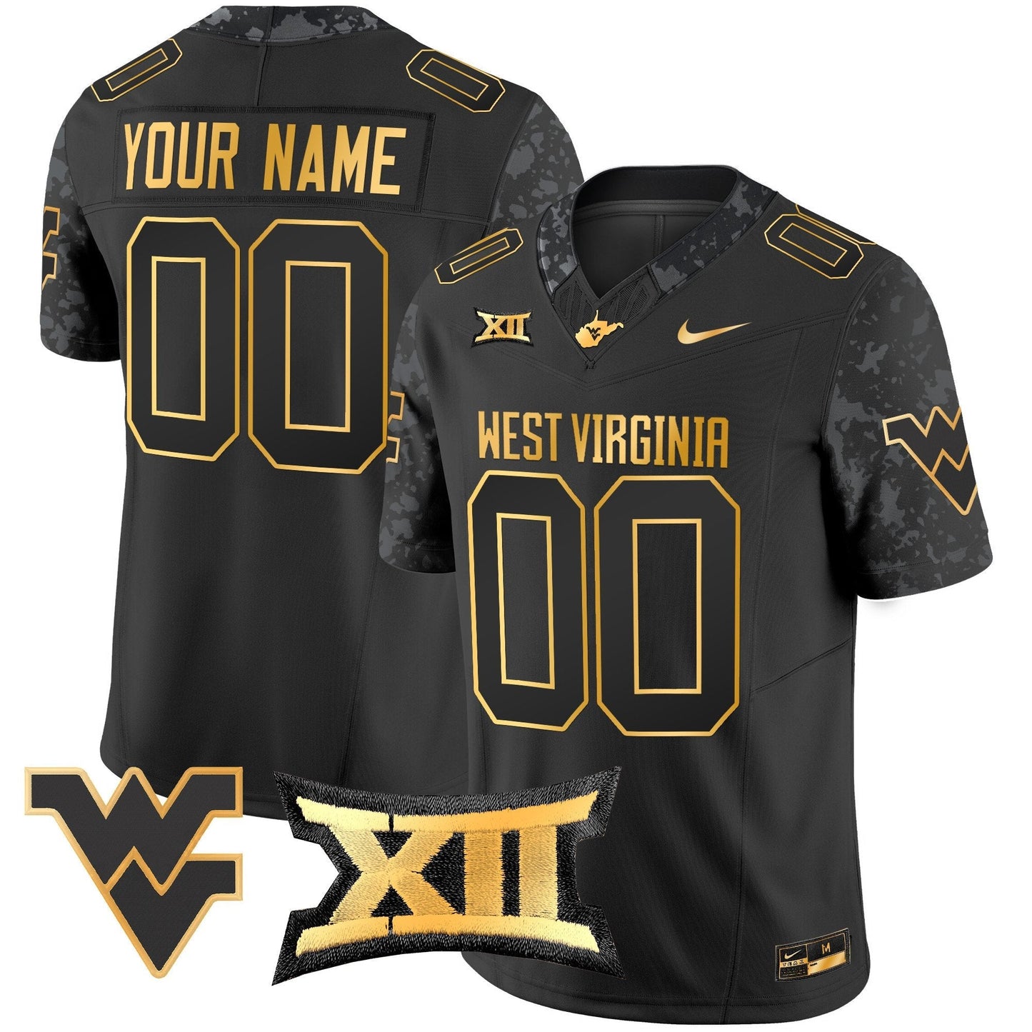 WVU 2024 Gold Vapor Limited Custom Jersey - All Stitched