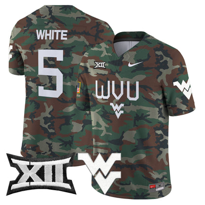 WVU 2024 Military Vapor Limited Jersey - All Stitched