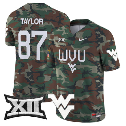 WVU 2024 Military Vapor Limited Jersey - All Stitched