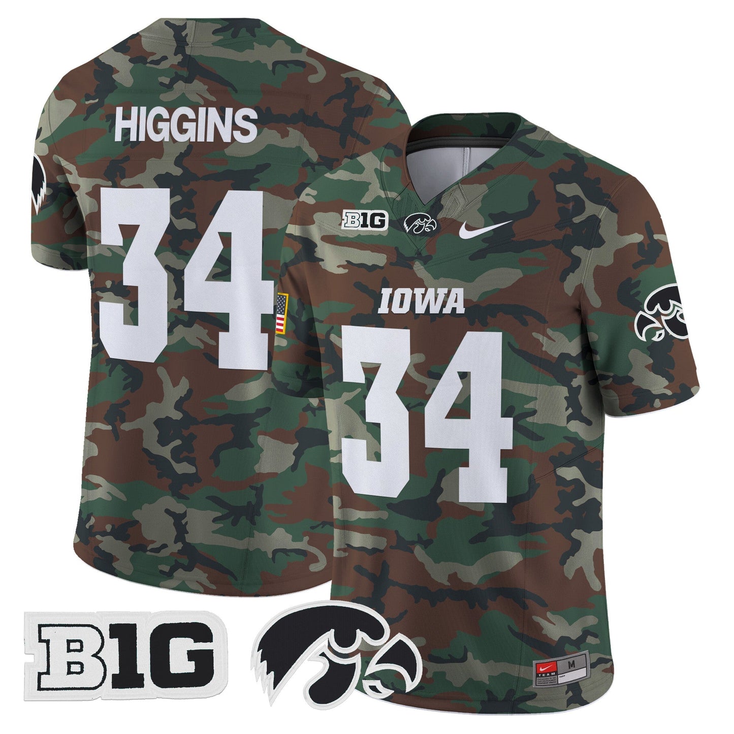 Iowa Hawkeyes 2024 Military Vapor Limited Jersey - All Stitched