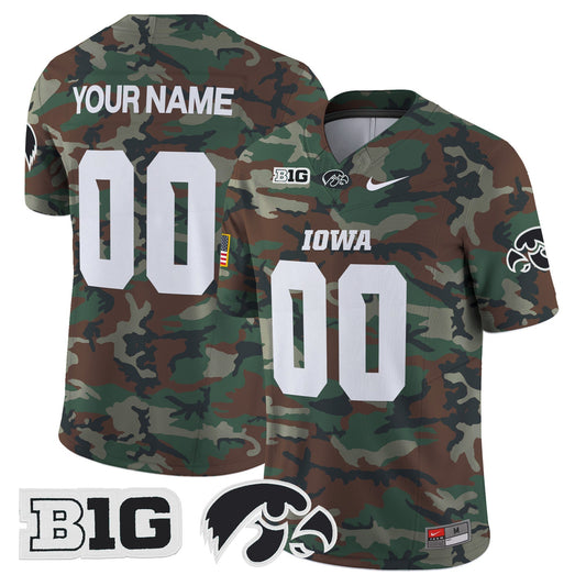 Iowa Hawkeyes 2024 Military Vapor Limited Custom Jersey - Stitched