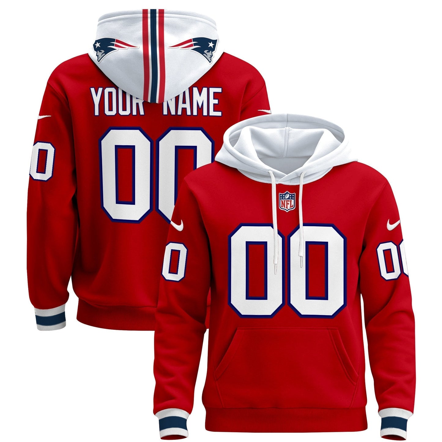 New England Patriots 2024 Custom Pullover Hoodie