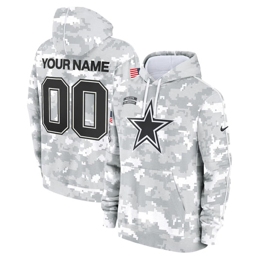 Dallas Cowboys 2024 Salute to Service Custom Fleece Pullover Hoodie