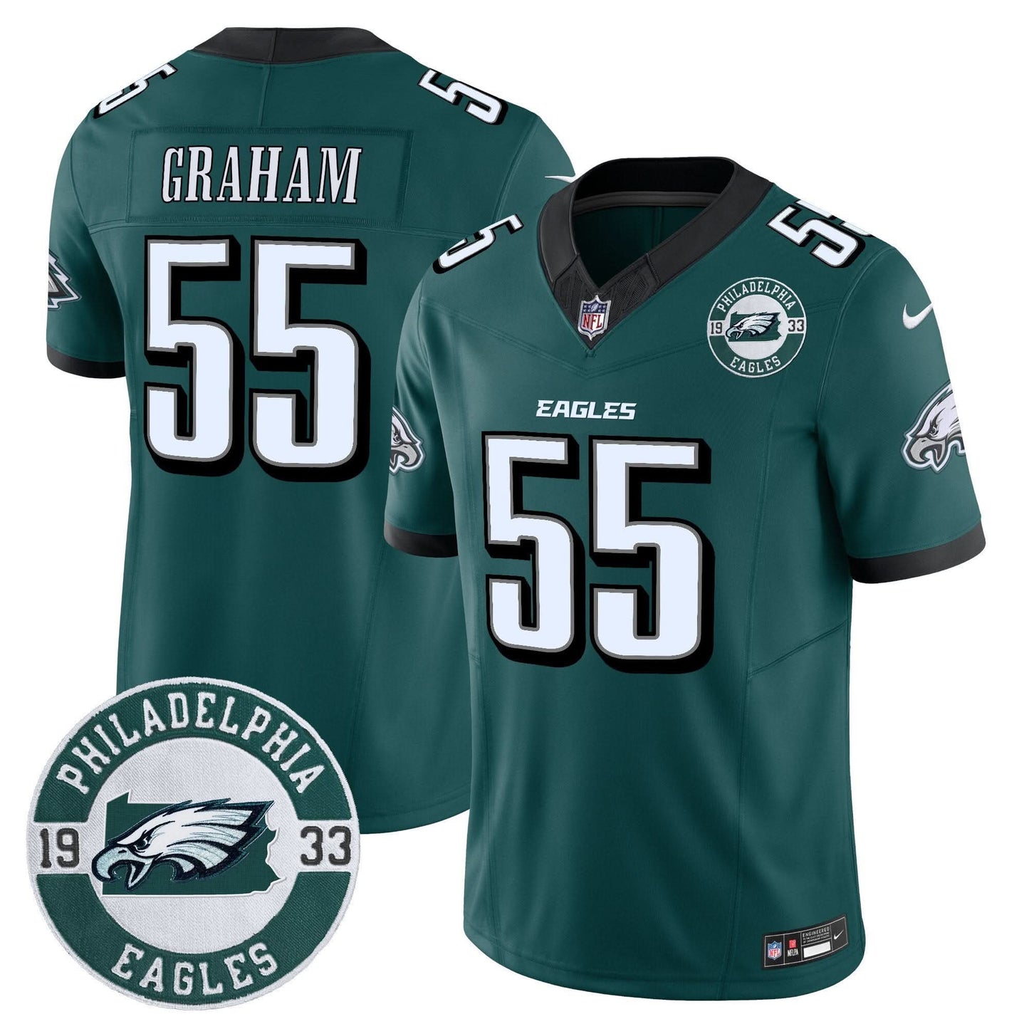 Eagles 2024 Vapor Limited Jersey - Est. 1933 Patch - All Stitched