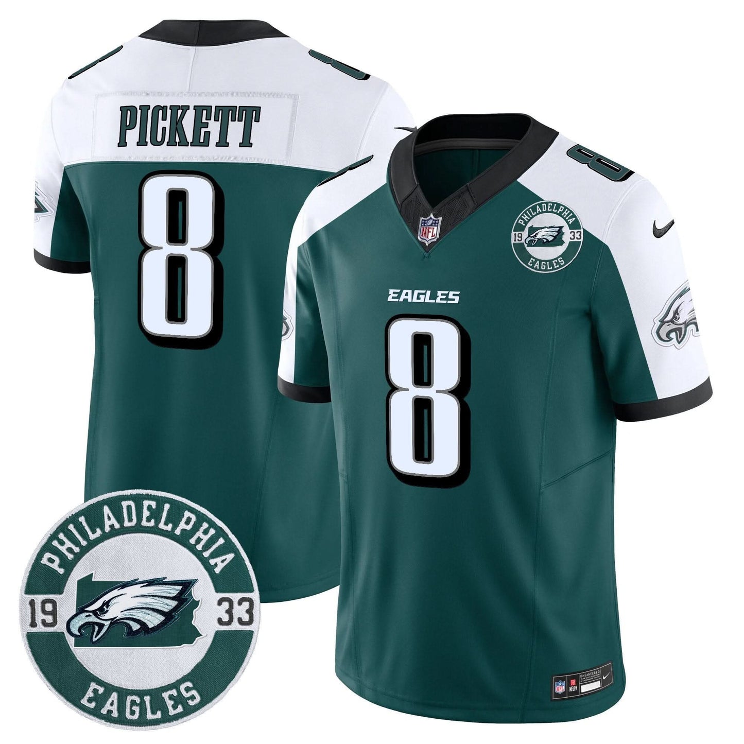 Eagles 2024 Vapor Limited Jersey - Est. 1933 Patch - All Stitched