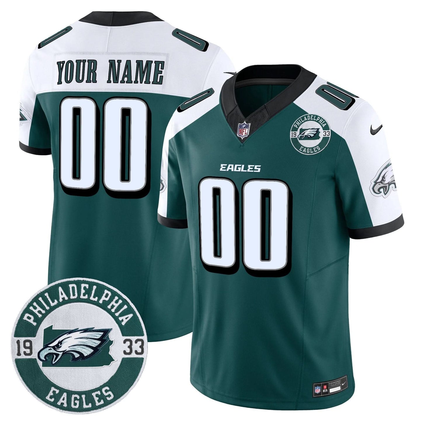 Eagles 2024 Vapor Limited Custom Jersey - Est. 1933 Patch - All Stitched