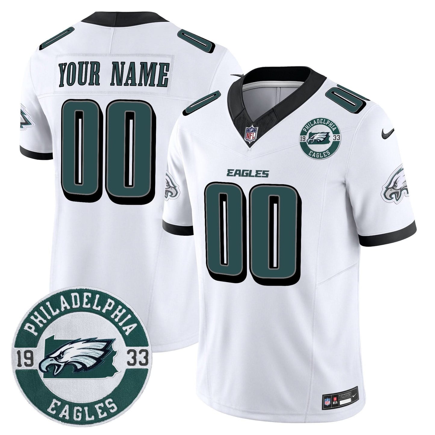 Eagles 2024 Vapor Limited Custom Jersey - Est. 1933 Patch - All Stitched
