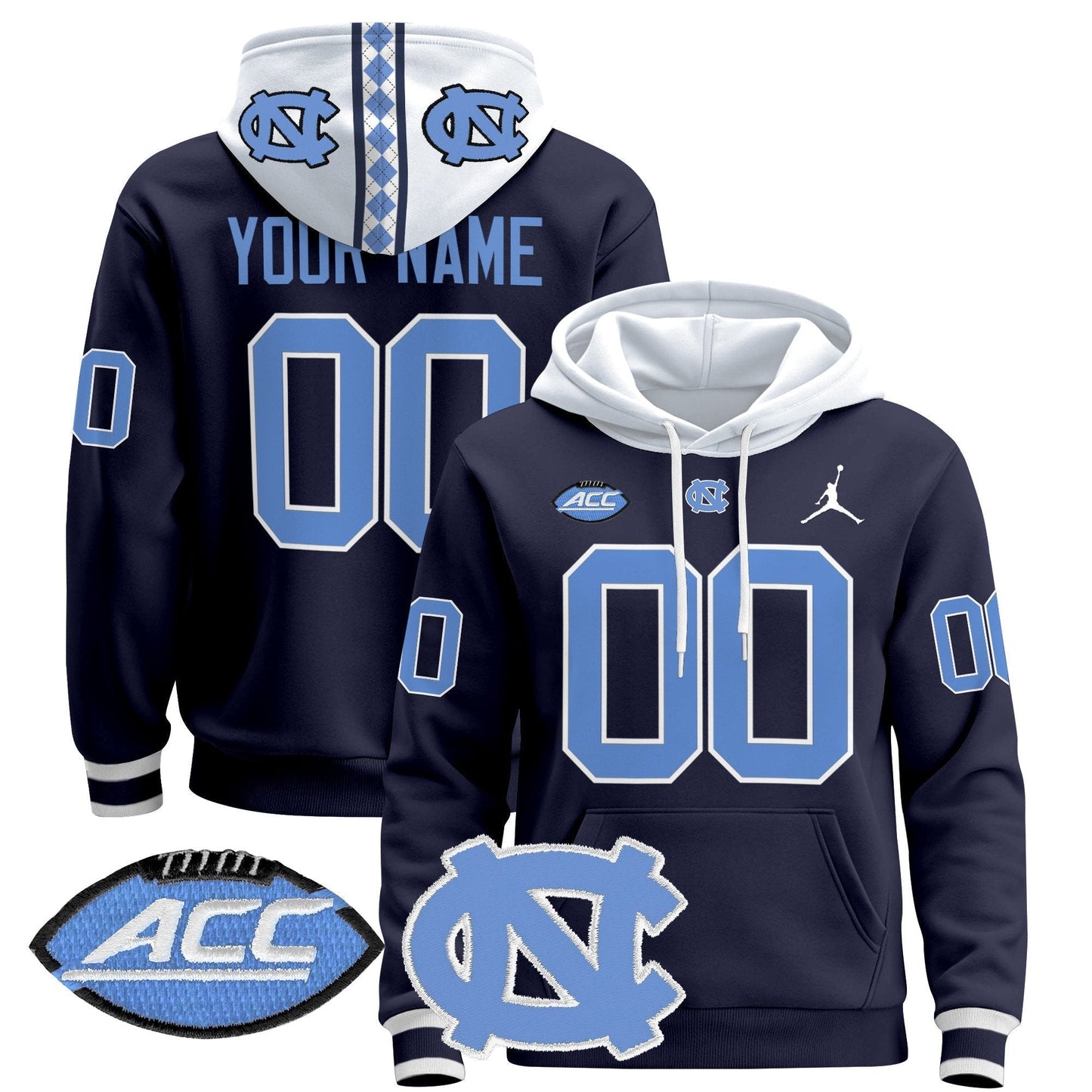 North Carolina Tar Heels 2024 Custom Pullover Hoodie