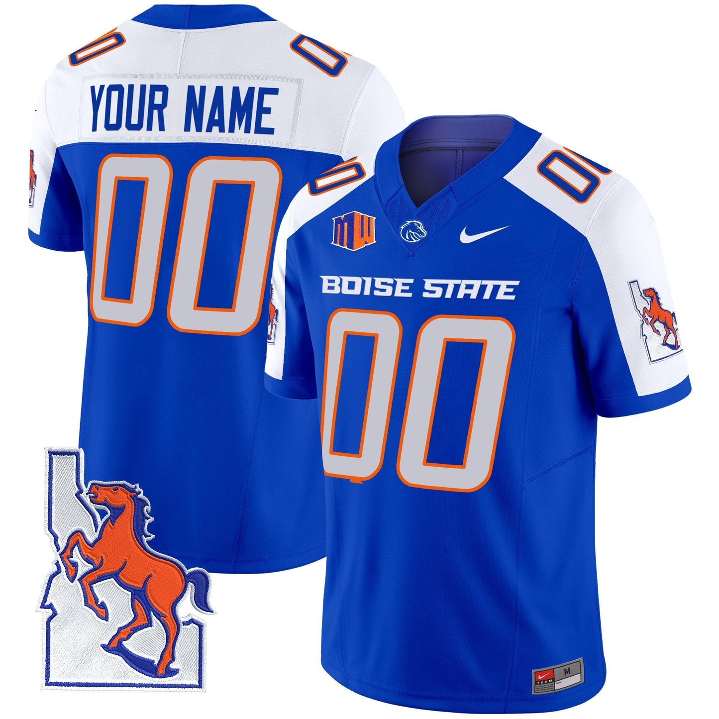 BSU 2024 Map Patch Vapor Limited Custom Jersey - All Stitched