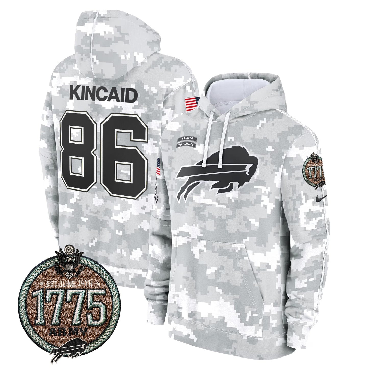 BUF 2024 Salute to Service Establishment Year Patch Fleece Pullover Hoodie