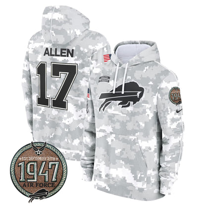 BUF 2024 Salute to Service Establishment Year Patch Fleece Pullover Hoodie