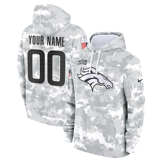 Denver Broncos 2024 Salute to Service Custom Fleece Pullover Hoodie