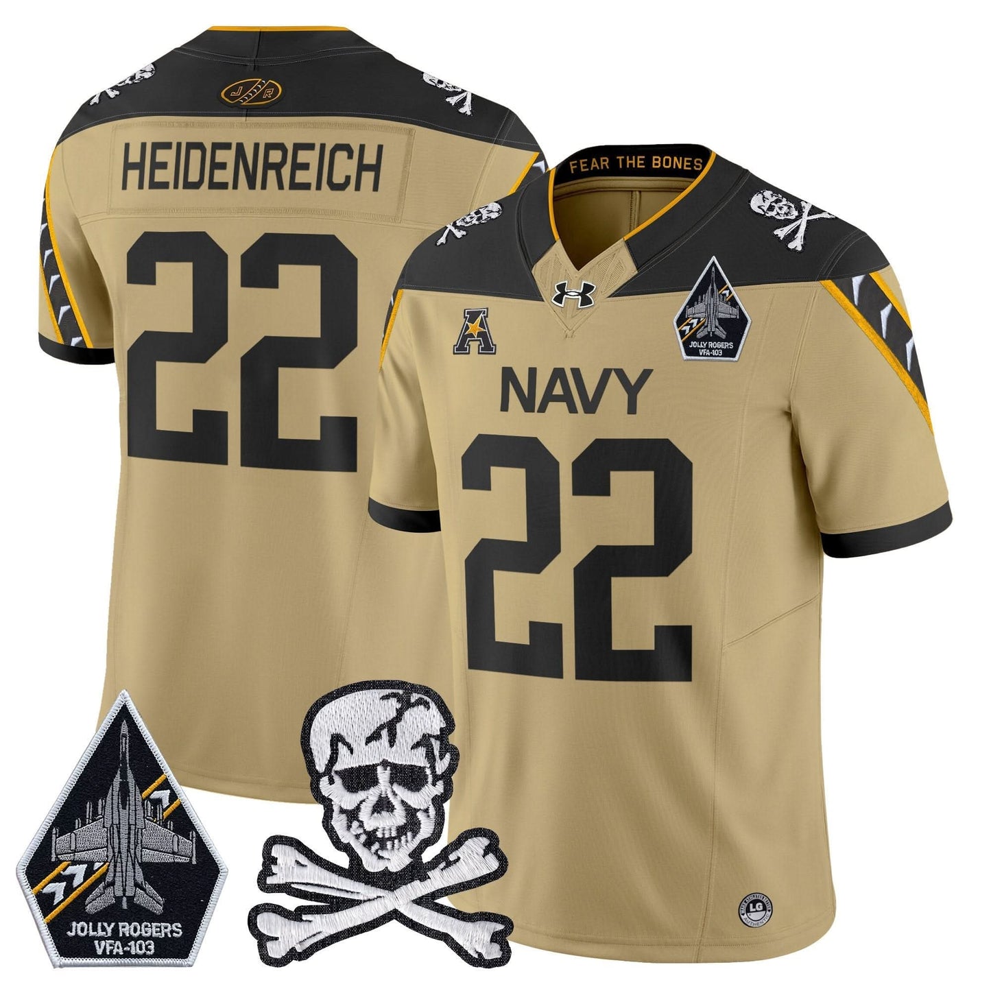 Navy Midshipmen 2024 Vapor Limited Jersey - All Stitched