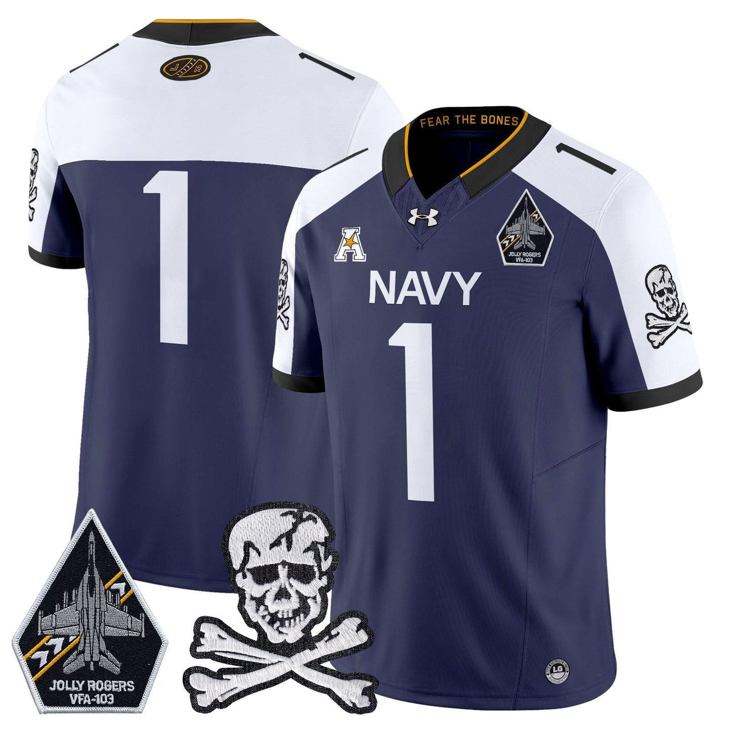 Navy Midshipmen 2024 Vapor Limited Jersey - All Stitched