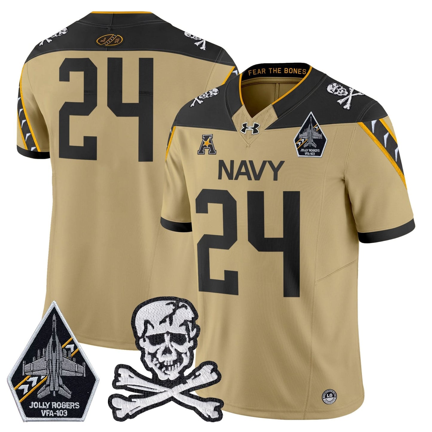Navy Midshipmen 2024 Vapor Limited Jersey - All Stitched