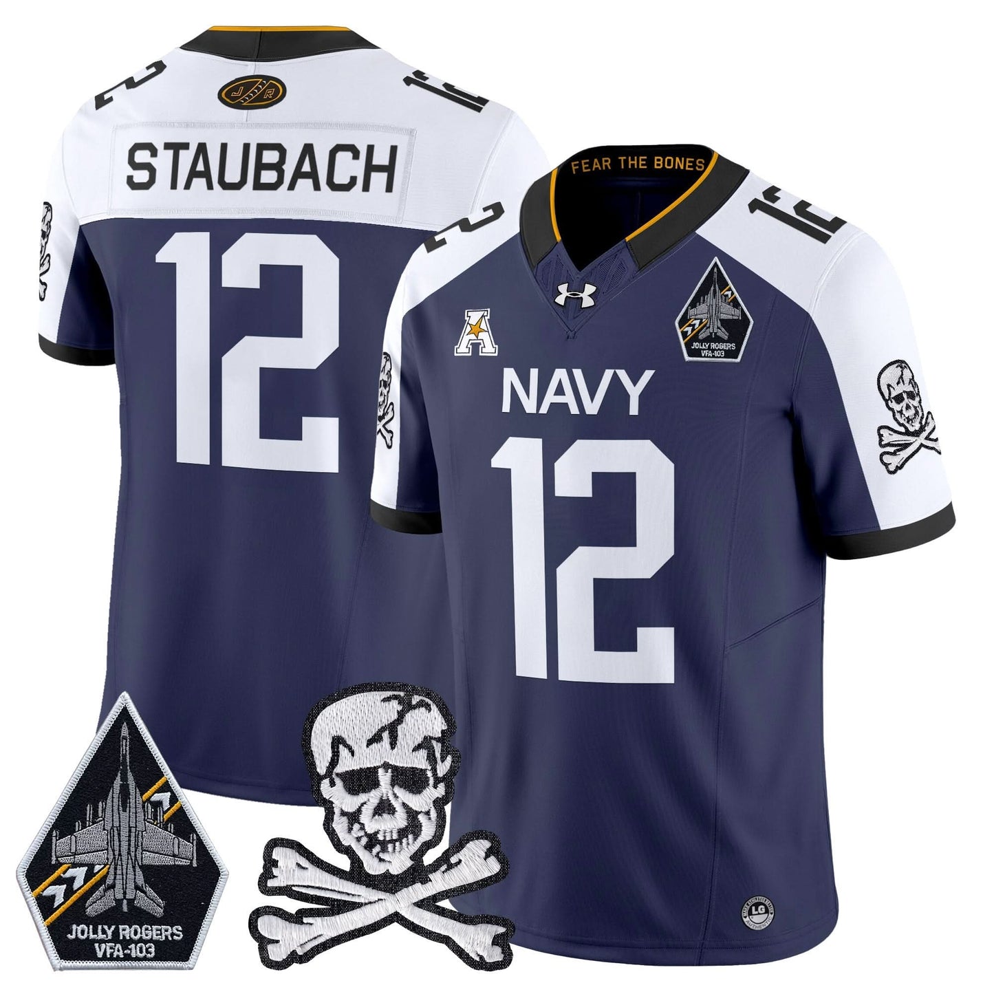 Navy Midshipmen 2024 Vapor Limited Jersey - All Stitched