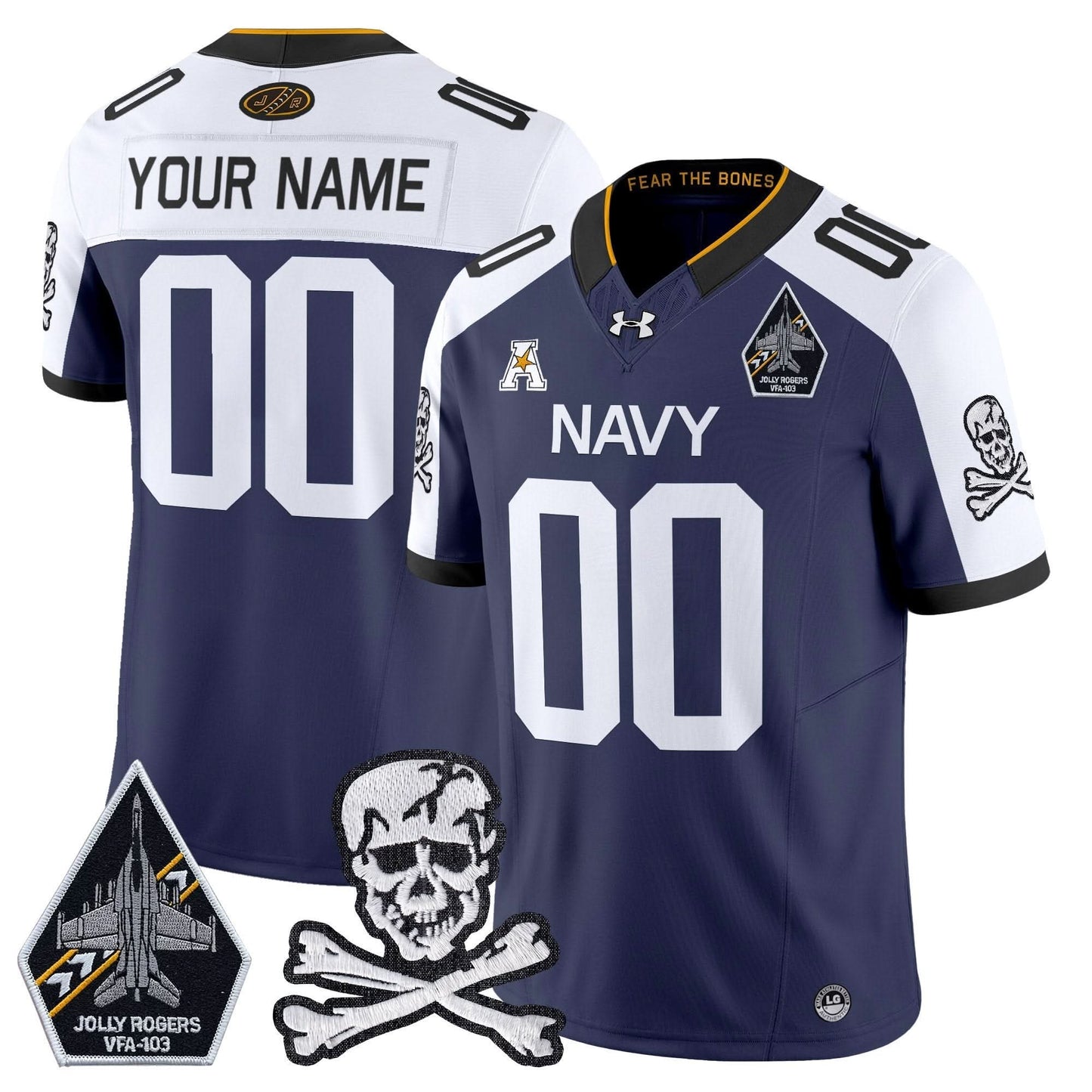 Navy Midshipmen 2024 Vapor Limited Custom Jersey - All Stitched
